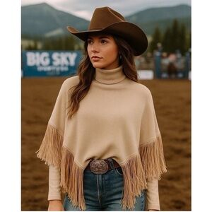 Understated Leather X Free People  River Walk Poncho BNWT Sz ML